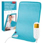 Comfytemp Electric Heat Pad with 9 Heating Levels, Auto-Off Timer, Elastic Strap, 12"x24" Body Heating Pad for Neck, Shoulder, Back Pain Relief, Heated Back Warmer for Period Cramps, Muscle Relaxation