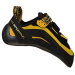 La Sportiva Men’s and Women’s Unisex Skwama Lace Up Rock Climbing Shoe for Bouldering, Rock Walls, Gym and Outdoor Climbing, Black / Yellow, 36 M EU