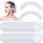 Retisee 500 Pcs Disposable Shower Caps Bulk 18.2" Plastic Clear Hair Cap Elastic Large Thick Waterproof Bath Caps for Women Hair Care Cleaning Supplies Spa Hotel Hair Salon Home Travel Accessories