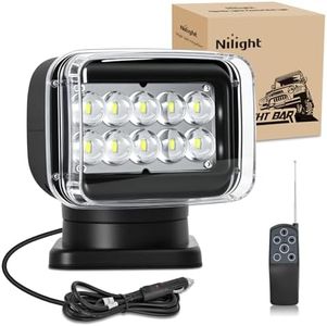 Nilight Magnetic Marine Boat Light Remote Control LED Spotlight 50W 4800LM 12V-24V 360° Rotating for Yachts Truck SUV UTV Tractors Offroad Hunting Search