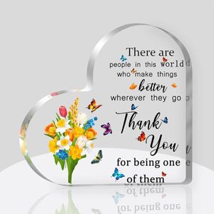 Coworker Appreciation Gifts for Women, Thank You Gifts for Women Acrylic Heart Keepsake, There are People in This World Who Make Things Better Sign, Office Going Away Leaving Gifts Farewell Gifts for Coworkers Women Friend Teacher, Christmas