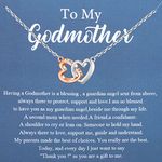 LQRI Godmother Necklace To My Godmother Gift Christian Jewelry Two Connected Heart Necklace Gift from Goddaughter Godson (To My Godmother necklace)