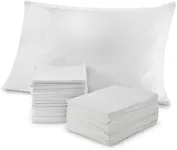 Stock Your Home (100 Count) Disposable Pillow Case Covers, Tissue/Poly 21" x 30" Standard Size, Single-Use Pillowcases with Moisture Barrier in White