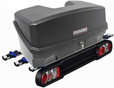 Menabo Race 3 Porte-vélos d’attelage pliable à 3 supports + Coffre à bagages Nekkar Noir