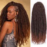 ZRQ 8 Packs Marley Hair 24 Inch Springy Afro Kinky Marley Twist Braiding Hair, Ombre Marley Twist Curly Hair,Brown Cuban Twist Marley Hair Extensions (T30#,8 Packs)