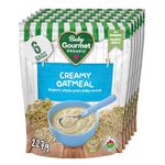 Baby Gourmet Organic Cereal - Creamy Oatmeal - Resealable Bag - No Added Sugar or Salt, Plant-Based Nutrition, Non GMO, BPA-free Packaging, Kosher - (227g) 6-Pack