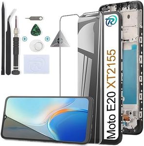 RongZy Écran de Rechange pour Motorola Moto E20 XT2155 Écran LCD + Vitre Numériseur Tactile Capteur Assemblé Remplacement pour Motorola Moto E20(Noir avec Cadre)