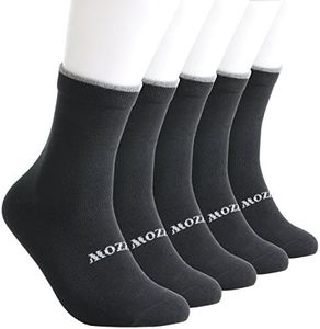 Mozzp Men's 5 Pack Solid Cotton Crew Socks Lightweight for Office Business Casual Dress Socks