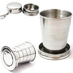 MURTISIDDH Folding Stainless Steel Travel Mug Cup Glass/Camping Water Glass/Collapsible Shot Glass/Stainless Steel Glass/Expandable Shot Glass