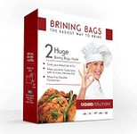 Turkey Brining Bags Set of 2 - Extra Large Holds up to 38lb - 25.5 x 21.5 inches - Heavy Duty with Gusseted Bottom - Double Track Zippers to Avoid Leaks