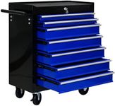 Rolling Tool Chest with Wheels,7 Drawers Toolbox on Wheels Multifunctional Rolling Tool Chests&Cabinets,Craftsman Tool Chest with Key for Garage,Black & Blue