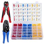 Aussel Wire Crimping Tool, Wire Crimper, Wire Cutting Tool, Wire Stripper Cutter Tool Set with 500pcs Wire Crimp Terminals Connectors for Cutting Stripping Crimping