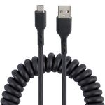 GELRHONR Retractable Micro USB Cable,Coiled USB A to USB B Charging and Data Cable for Some Micro USB Device - Black/(Max 1.5M/4.9Ft)