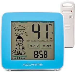 AcuRite What-to-Wear Weather Station with Alarm Clock, Time, Date, and Wireless Outdoor Sensor for Hyperlocal Forecast and Outdoor Temperature (00777)