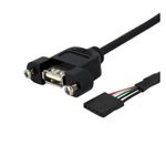 StarTech.com 3-Feet Panel Mount USB A to Motherboard Header Cable (USBPNLAFHD3)