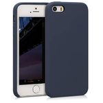 kwmobile Case Compatible with Apple iPhone SE (1.Gen 2016) / iPhone 5 / iPhone 5S Case - TPU Silicone Phone Cover with Soft Finish - Dark Blue Matte