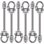 BeneLabel Set of 6 Permanent Antirust Stainless Steel 304 Heavy Duty Swing Hangers, 800Kg Capacity, Wood Beam & I-Beam Hanger, Yoga Hammock Chair Sandbag, Hardware Swing Sets, 180° Swing, 23.5cm