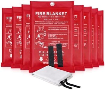 LUXJET Emergency Fire Blanket for Home Kitchen 8 Pack Fiberglass Fire Retardant Blanket for Kitchen, Fireproof Blanket for Gas Station, Hotel School, Market