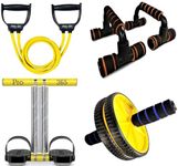 PRO365 Tummy Trimmer, Pushup Bar, Toning Tube with Abdominal Ab Wheel Exerciser Home Gym Exercise Equipment (6 Months Replacement Warranty, Full Set, 4 Pack)