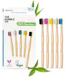 The Humble Co Bamboo Toothbrushes, 5 Pack - Ultra Soft Bristles Natural Bamboo Toothbrush - BPA Free Soft Bristles for Sensitive Gums - Non-Toxic & Plastic Free Handle - Dental Oral Care & Hygiene