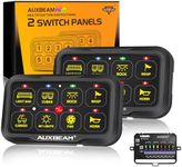 Auxbeam RGB Dual Switch Panels 8 Gang Switch Panel RA80 X2, Momentary Pulsed Toggle Switch Panel for Offroad SUV Hunting Truck Camper Van Food Truck Boat, Waterproof 2-Year Warranty