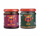 HOTCHAA Chilli Oil Pack of 2 (170g of Each ) Peanut Chilli Crisp & Chilli Oil Verde Crunchy and Spicy Flavour, Made with Premium Spices & Ingredients - No MSG, No Artificial Colors & Flavors, Vegan & Gluten Free