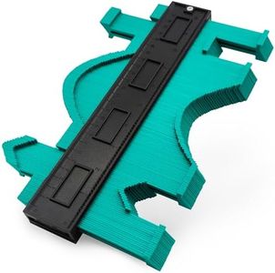 Contour Gauge Green Profile Tool 10 Inch/25cm - Extra Wide Profile Duplicator with 7.2cm Deep Teeth for Perfect Flooring Fit and Plumbing Pipes - ABS Measuring Tool - Tools for Men