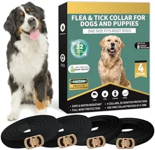 Lerqua Flea Collar for Dogs 4 Pack, 32 Months Comfort Flea and Tick Prevention, Waterproof Dog Flea and Tick Collar, Adjustable Flea and Tick Treatment for Dogs - One Sizes Fit All (Black)