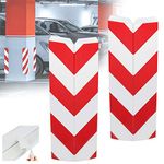 BUZIFU 2 Pack Car Parking Protector Garage Wall Protector Foam White and Red Stripes Warning Corner Protectors Bumper Protectors Anti-scratch Rubber Protector Protect Your Car (Corner Guards)