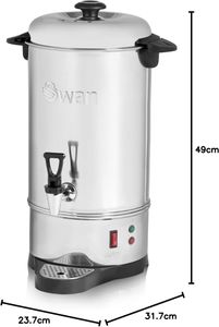 Swan 10L Stainless Steel Catering Urn – Automatic Temp Control, 1600W