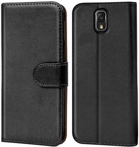 Galaxy Note 3 Case, Verco Mobile Phone Case for Samsung Galaxy Note 3 PU Leather Flip Case Wallet - Black