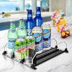 AOSION Soda Can Dispenser for Refrigerator with Pusher Glide,Width Ajustable Soda Can Organizer for Beer, Pop Can, Water Bottle Storage Pantry (12inch 30-31cm)