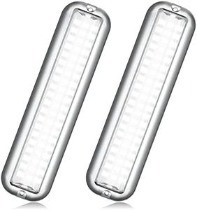 BASIKER BS3 Marine LED Boat Light (2x2000LM 60LED), 10-36V, 316 Stainless Steel, IP68, Air or Underwater, Surface Mount Designed for Cruise Ships, Yachts, Boats, Sailboat, Pontoon, Transom (White)