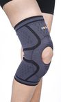 FOVERA Open Patella Knee Brace Compression Sleeve (1 PCS) with Patella Gel Pad for Knee Pain Relief for Sports, Arthritis, and Rehabilitation for Men & Women (Size - M, 1 Unit)