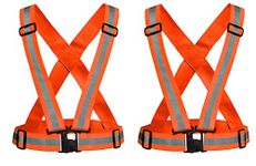 Lifekrafts Safety Reflective Vest for Outdoors and Biking, Motorcycle and cycling protective gear. Be Seen Be Safe(Pack of 2 Orange)