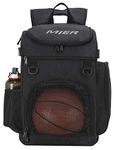 MIER Basketball Backpack Large Sports Bag for Men Women with Laptop Compartment, Best for Soccer, Volleyball, Gym, Travel, 40L, Black