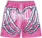 SHENHE Men's Y2K Graphic Shorts Goth Ghostface Skeleton Shorts Streetwear Rave Bandana Paisley Shorts Pink XXL