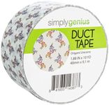 Simply Genius (Single Roll) Patterned Duct Tape Roll Craft Supplies for Kids Adults Colored Duct Tape Colors, Origami Unicorns