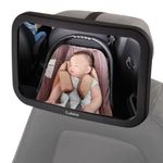 Cubble Wide-Angle Shatterproof 360° Rear Facing Back Seat Baby Car Mirror with Removable Base (12 x 7.5 inches), Wide Angle View, Adjustable Rotation, Easy Installation