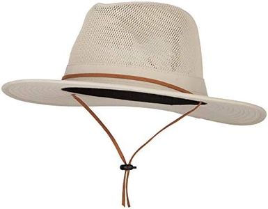 e4Hats.com Men's Cotton Canvas Outback Style Fedora Hat - Beige L