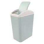 Vareone 15 L Plastic Slim Trash Bin with Swing Lid, Office Waste Basket Garbage Can