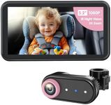 LUKVIEW BM2A Car Camera Baby Monitor, 5.2" 1080P HD Screen with 3X Zoom & IR Night Vision, Baby Car Camera for Rear Facing Seats, Easy Install for Girls, Parents and Pet Lovers