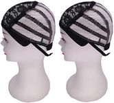 Itsuhair 2Pcs Ventilated Wig Cap for Wig Making with Plastic Breathable Wig Cap with Adjustable Straps Mesh Wig Cap for Women for Making Wigs