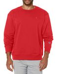 Champion Men's Powerblend Pullover Sweatshirt, Team Red Scarlet, S