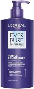 L’Oreal Paris Sulfate Free Brass Toning Purple Conditioner for Blonde, Bleached, Silver, or Brown Highlighted Hair, EverPure, 23 Fl Oz (Packaging May Vary)