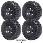 CrazyHobby RC Short Course Truck Wheels and Tires with Foam Inserts for 1/10 Traxxas Slash 4X4 BL-2S 2WD Losi Tenacity TT Baja Rey 22SCT HPI Redcat Blackout SC, Set of 4 (Style 2)