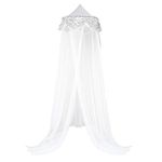 Sequins Bed Canopy Mosquito Net Bed, Dressing Room, Out Door Events (White)