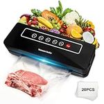 Vacuum Sealer Machine, Vacuum Food Sealer Heat Sealer Machine for Dry and Moist Food Fresh Preservation with 20pcs Seal Bags, Hose Included