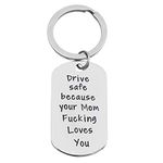 Son daughter gift from mom gifts for son daughters from mothers drive safe i need you here with me keychain