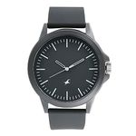 Fastrack Quartz Analog Black Dial Silicone Strap Watch for Unisex-NR38024PP25